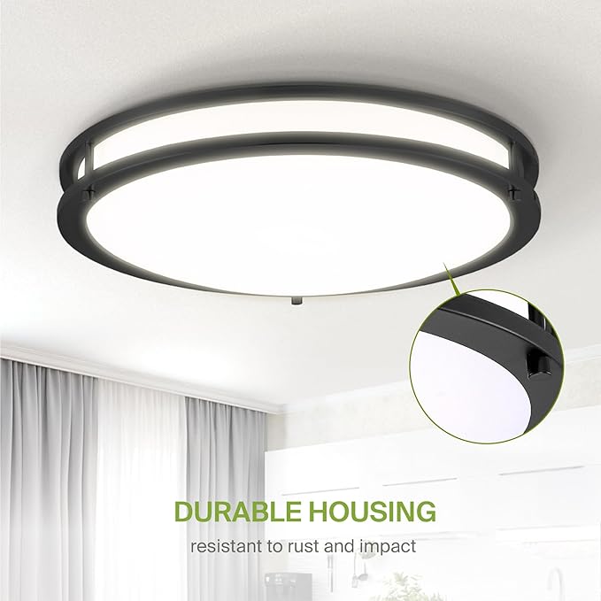 ASD LED 18" Round Flush Mount Lighting, Close to Ceiling Light Fixture | 3CCT