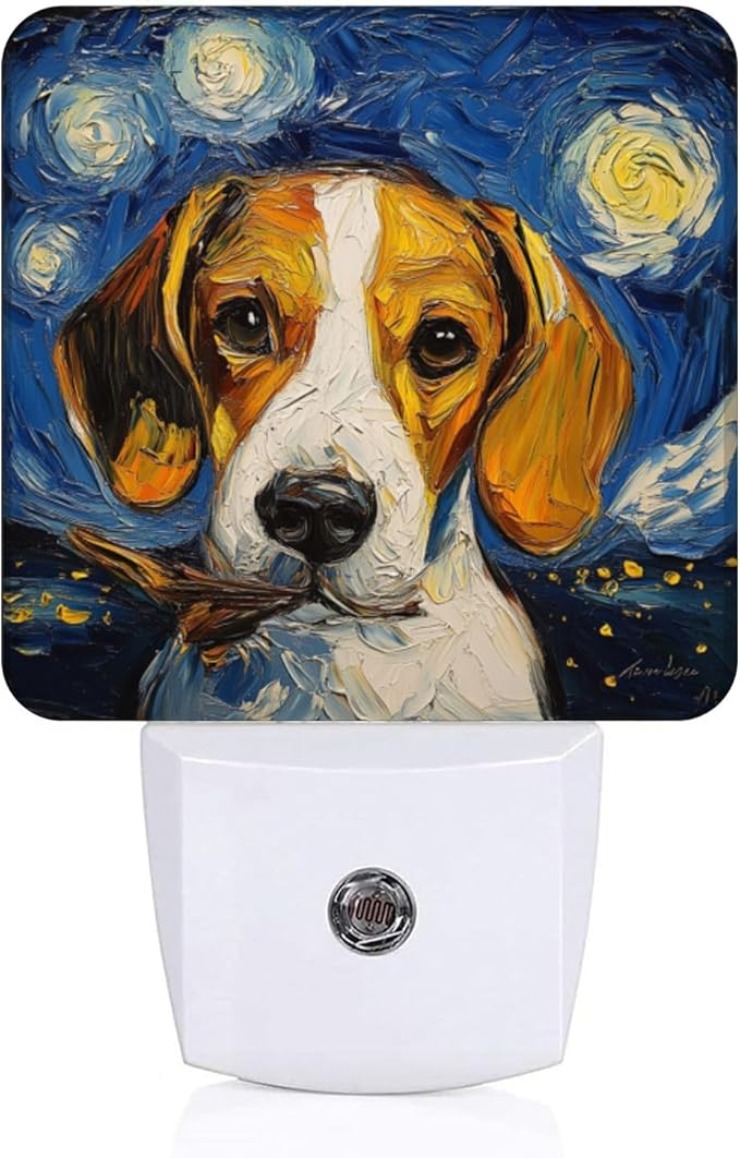 Lights by Night Decorative LED Night Light, Starry Night Beagle Hound Night