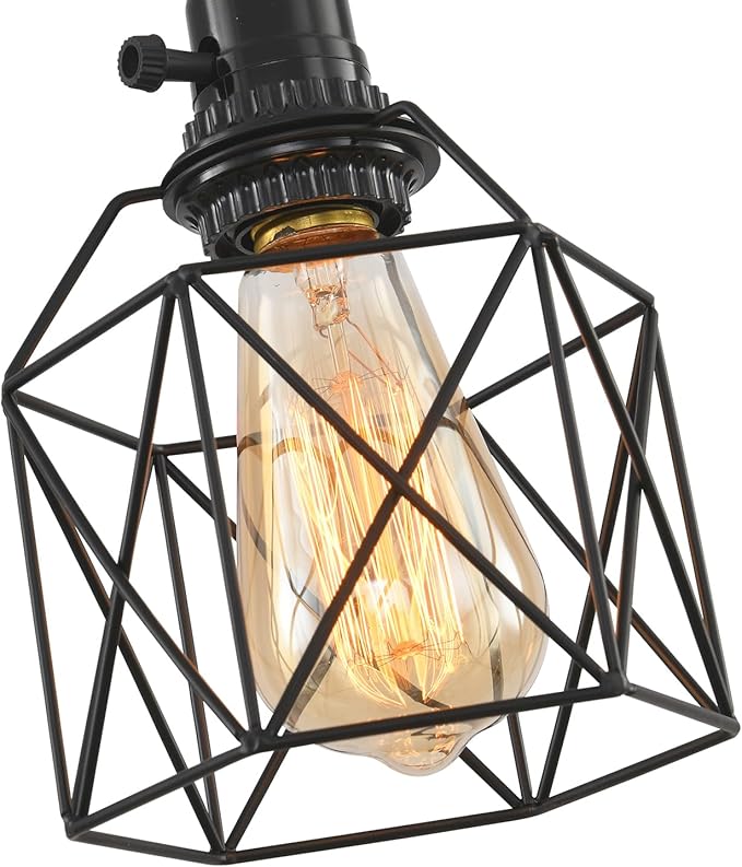 3-Light Hanging Light with Plug in Cord, Plug in Pendant Light 22ft Hemp Rope