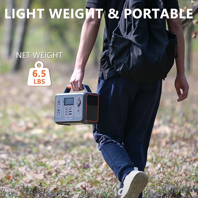 ALLWEI Portable Power Station 300W, 280Wh Solar Generator with 110V Pure Sine Wave AC Outlet, Backup Lithium Battery Generator for CPAP Outdoor RV Camping Emergency Home Use