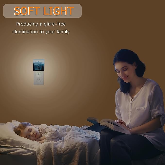 YASHILAIYA Forest Night Light, Misty Mountains Forests Deer Night Lights