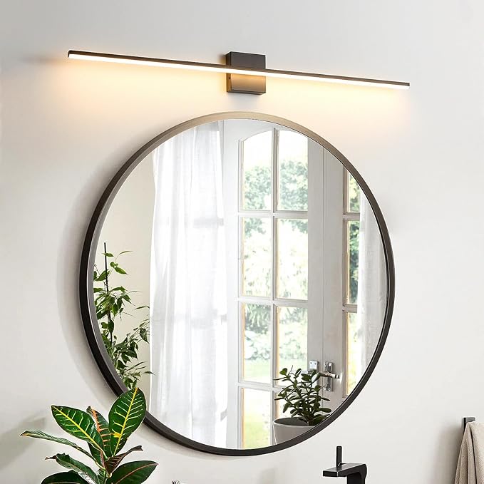 Modern Bathroom Vanity Light 32 Inch, 23W Black Bathroom Light Fixture Over