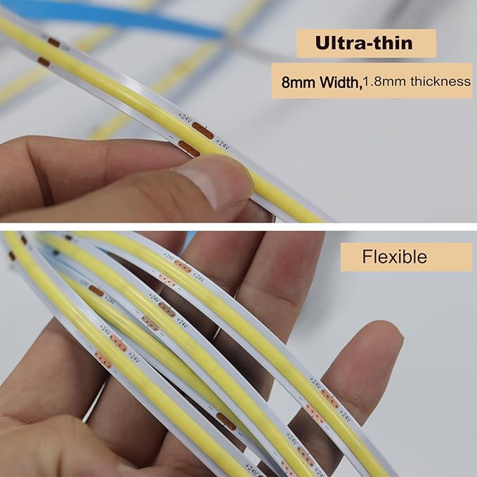 Under Cabinet Lights Kit, Touch Sensor COB LED Strip Lights, Dimmable Bright