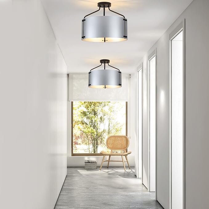 Kitchen Lighting Fixtures Ceiling, Drum Bedroom Ceiling Lights, 3-Light Close