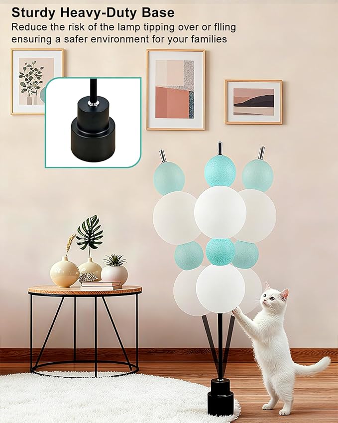 Blue Globe Floor Lamp