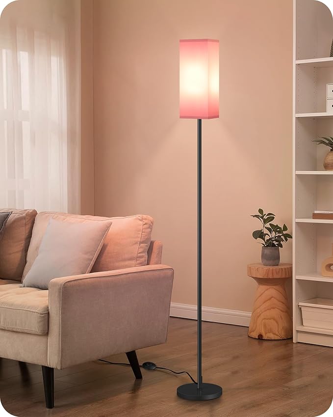 Floor Lamp, Pole with Foot Switch, Modern Standing Lamp Shade, Minimalist