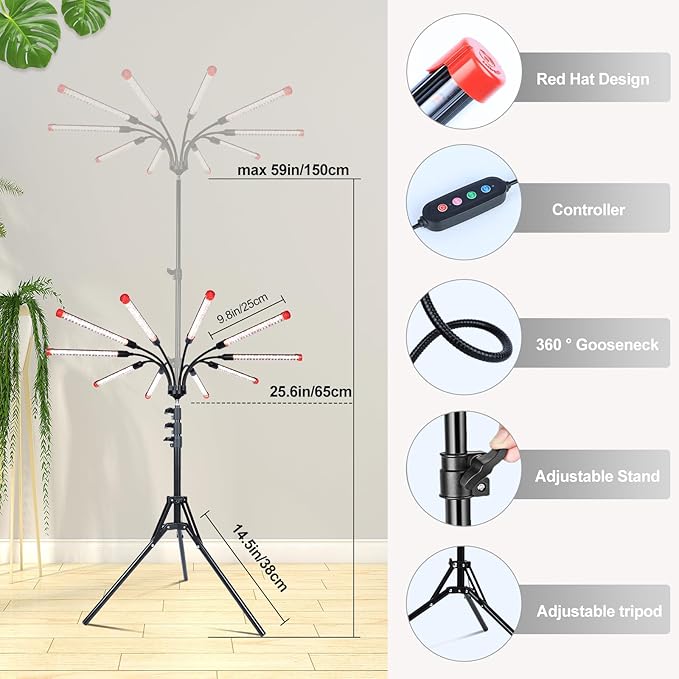 Gamechanger! 90W, NOT 24W, Bright Beyond Your Imagination, 10Head Stand Grow
