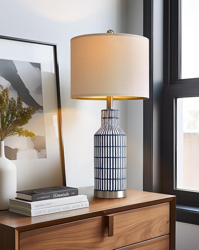 25" Modern Ceramic Lamps Single Table Lamp