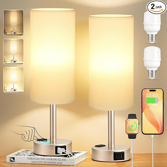 Touch Bedside Table Lamps Set