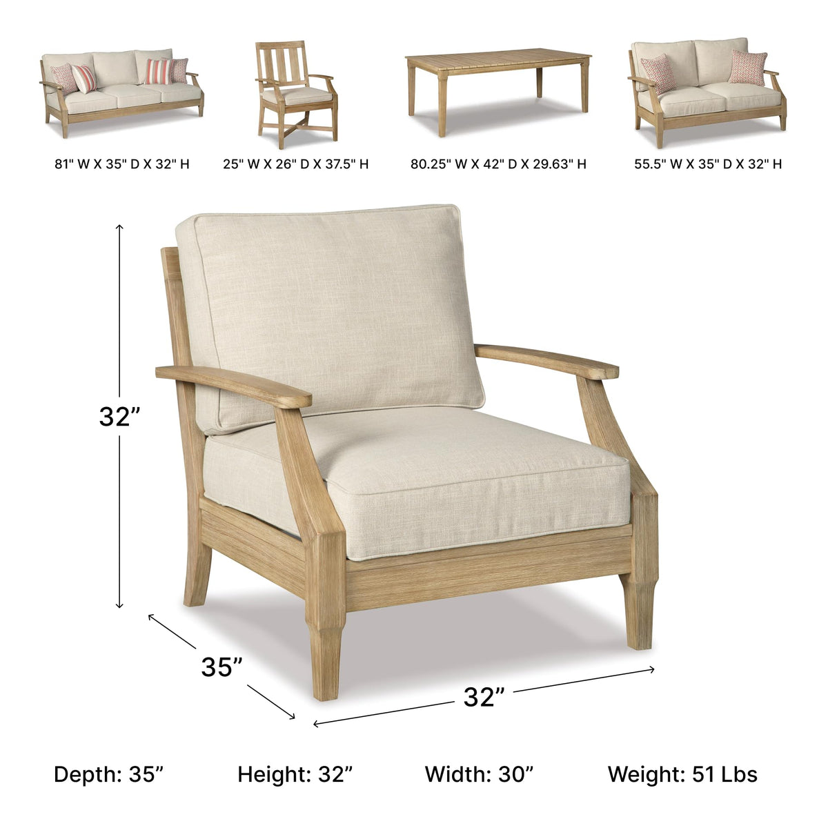 Clare View 1 Piece Outdoor Lounge Chair