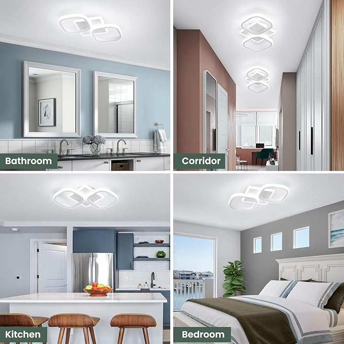 ElDISUNY Modern Ceiling Lights LED 30w White Elegant Square Lamp LED Ceiling