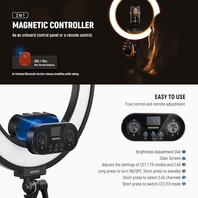 NEEWER 18 Inch Edge Lit Ring Light