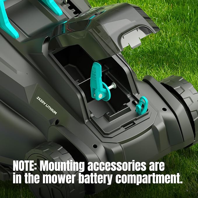 2×20V Cordless Electric Lawn Mower, 16" Push Mower with 6 Cutting Height Levels, Includes 2×4.0Ah Batteries and Dual Port Charger