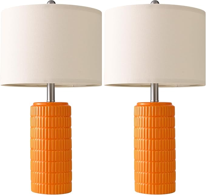 PoKat 23" Orange Table Lamps Decor