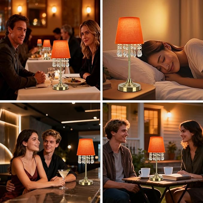 Cordless Table Lamp, 5200mAh LED Rechargeable Small Touch Lamp, 3 Colors