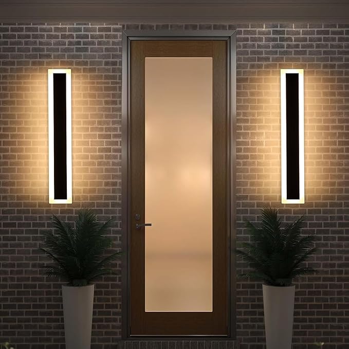 Upgrade Widened 2 Pack Modern LED Wall Sconce, 23.6inch Outdoor Wall Lights