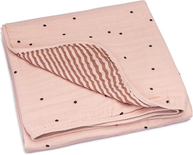 Parker Baby Muslin Blanket | 100% Soft Cotton Toddler Quilt & Baby Muslin Swaddle | Gender Neutral Design 47" x 47" Blanket
