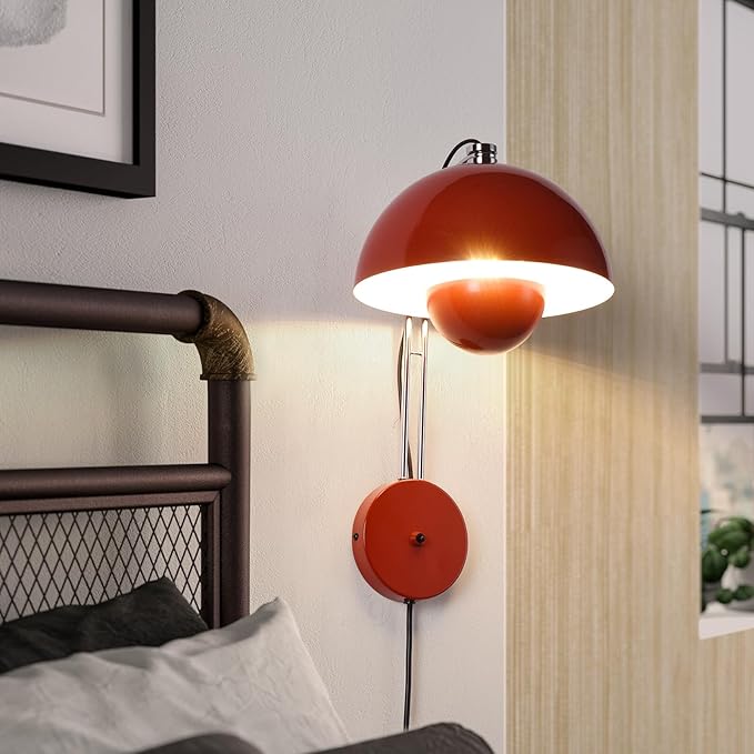 Modern Flower Pot Wall Lamp Sconce, Plug in Wall Lights