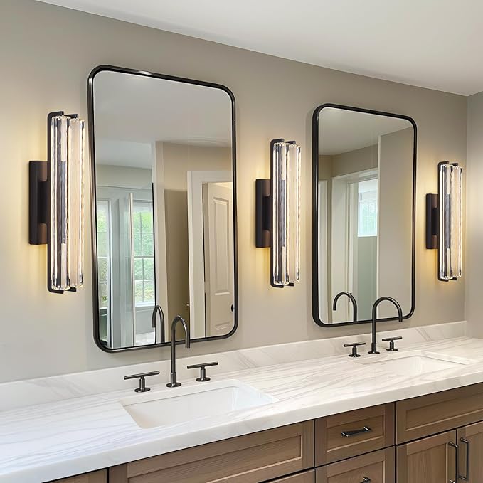 Crystal Wall Sconce, Modern Double Sconce Wall Lighting, Upgrated K9 Crystal