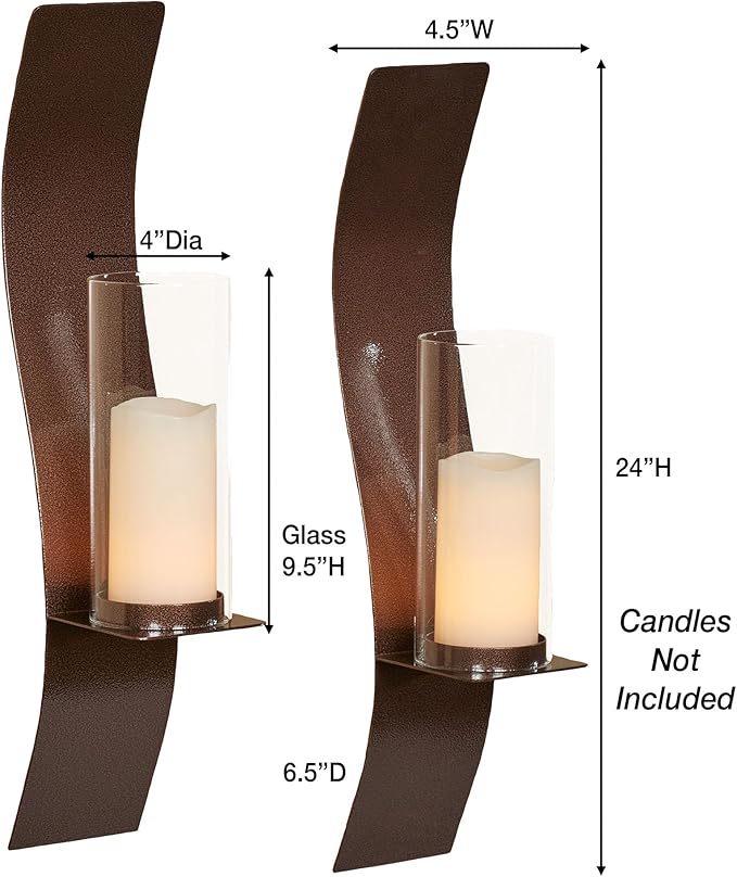 Sinuous Wall Sconce Pair Antique Copper
