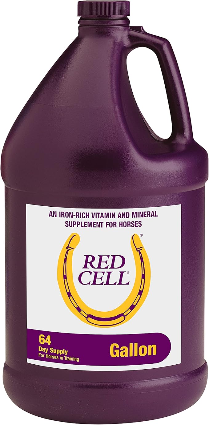 Horse Health Red Cell, Liquid Vitamin-Iron-Mineral Supplement for Horses, Helps Fill Important Nutritional Gaps in Horse's Diet, 1 Gallon, 128 Oz., 64-Day Supply