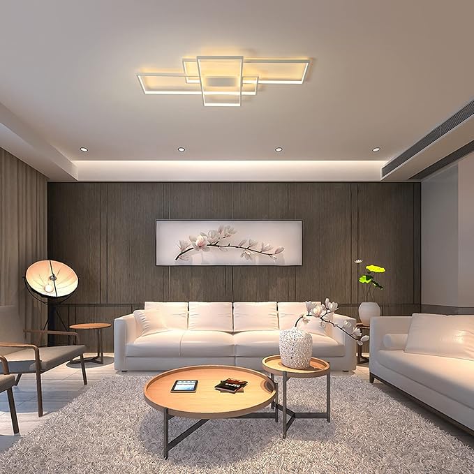 GEADI Dimmable Ceiling Light, 41.3in Flush Mount Ceiling Lamp Remote Control