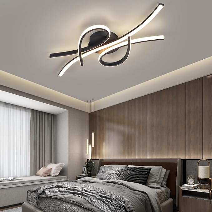 Modern LED Ceiling Light Fixture, 40W 2600 Lumen, Flush Mount Ceiling Chandelier