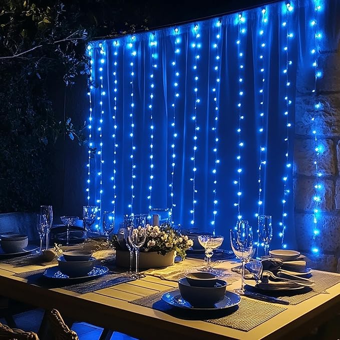 Dazzle Bright 300 LED Curtain String Lights, Christmas Fairy Lights
