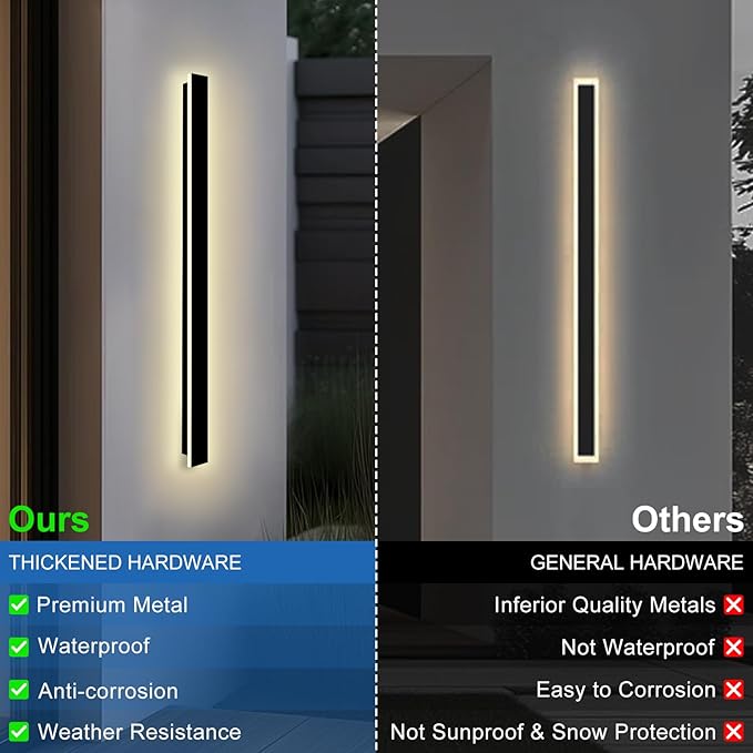 Modern Outdoor Wall Light, 59 Inch Long Outdoor Wall Sconces