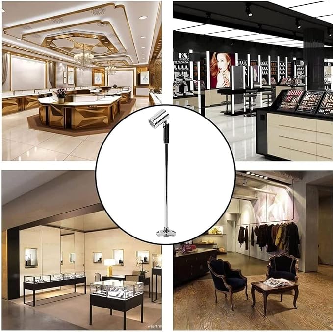 2 Pack Mini LED Spotlight, 3W Aluminum Spot Light Jewelry Showcases Display