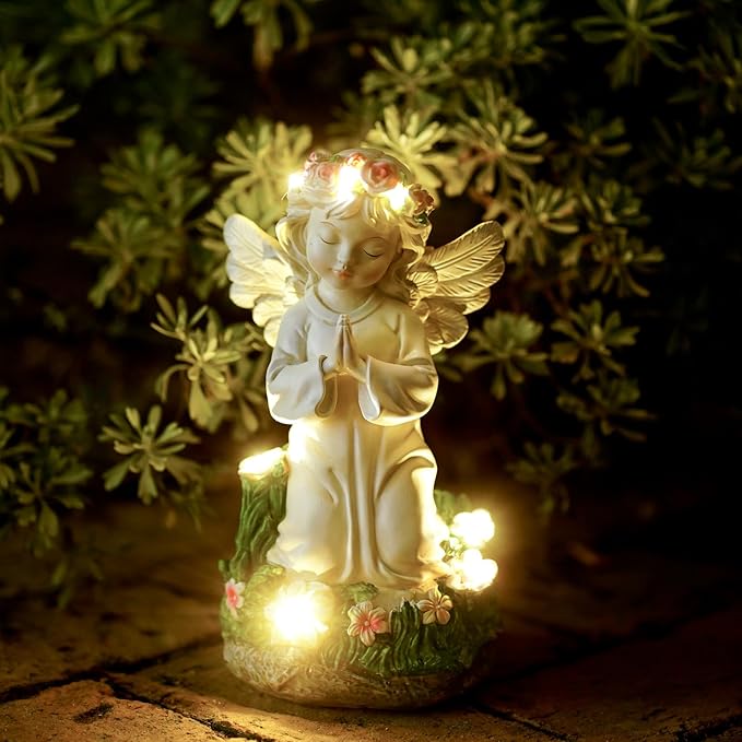 Angel Garden Decor Statue Solar Angel Decorations for Yard Outdoor Decorations for Patio Gift for Mom