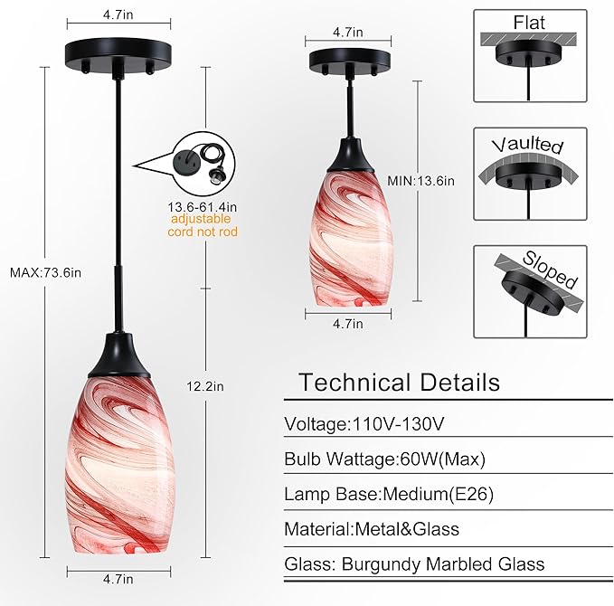 Mini Glass Pendant Light