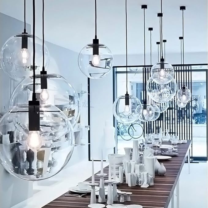 E27 Industrial Clear Glass Globe Shade Pendant Lighting Modern Kitchen LOFT