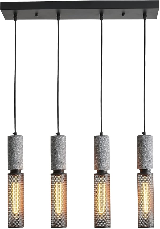 4-Light Concrete Linear Pendant Light