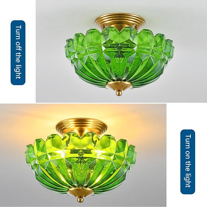 Semi Flush Mount Ceiling Light, 3-Light Kitchen Ceiling Lighting Fixtures