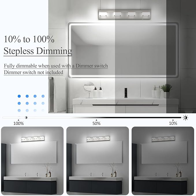 Ralbay 5 Color Temperature Brushed Nickel Vanity Lights