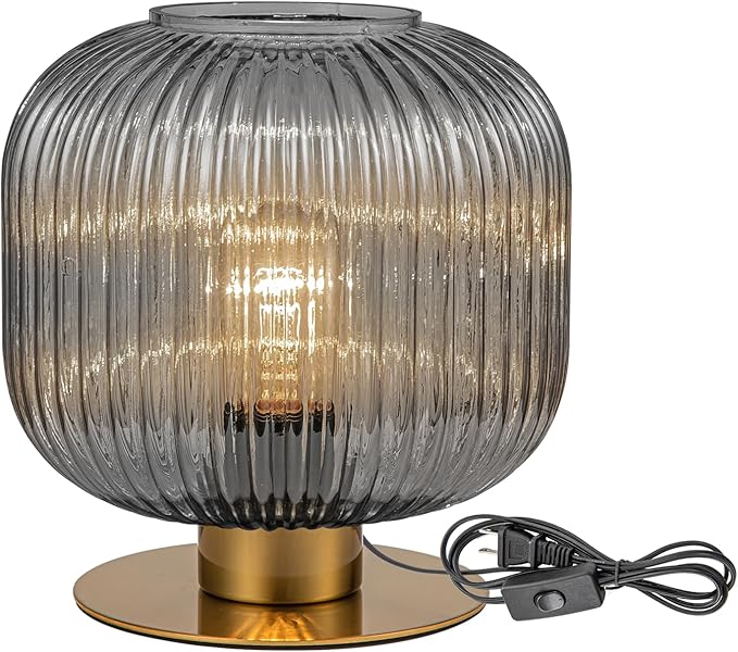 Gray Table Lamps Modern Table Lamp Smoky Glass Lamp Small Bedside Lamp Mid