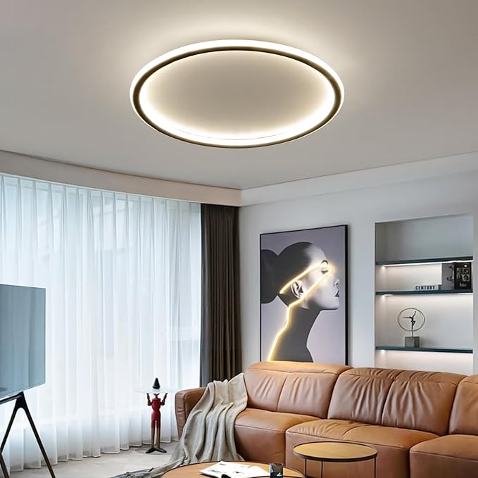 23.6 Inch Flush Mount Ceiling Light, 40-60W Round LED Ceiling Light Fixtures