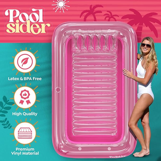 Premium Inflatable Tanning Pool Lounger | Inflatable Tanning Bed for Adults - 4 in 1 Multipurpose Suntan Tub | Pool Floats Adults, Inflatable Pool Float | Tanning Float - Sunbathing Pool Raft