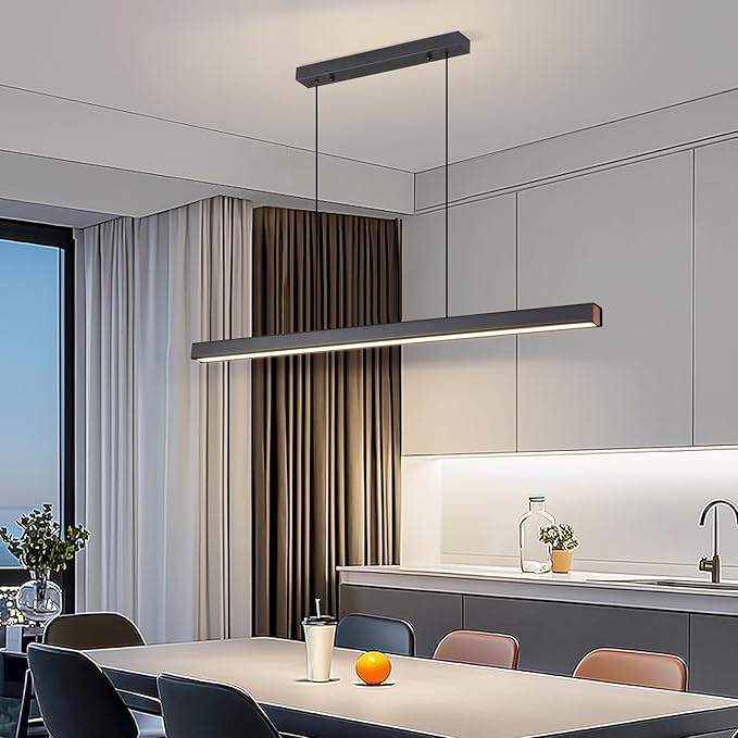 Modern LED Linear Pendant Light, 47IN Ceiling Chandlier Light Fixtures Hanging