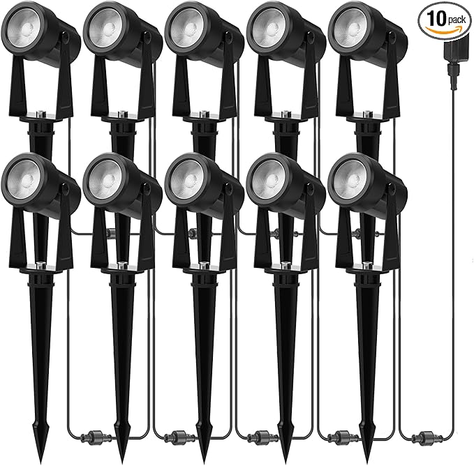 Banord Outdoor Landscape Lighting, 10 Pack Low Voltage LED Spot Lights