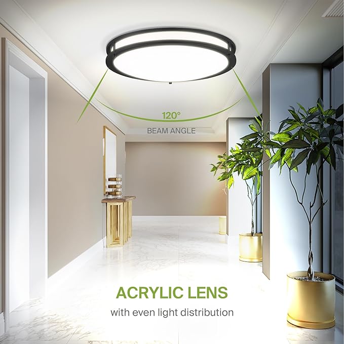 ASD LED 18" Round Flush Mount Lighting, Close to Ceiling Light Fixture | 3CCT