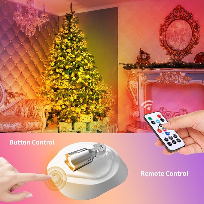 LED Wireless Spotlights with Remote, RGBW Rechargeable Up Lights Indoor
