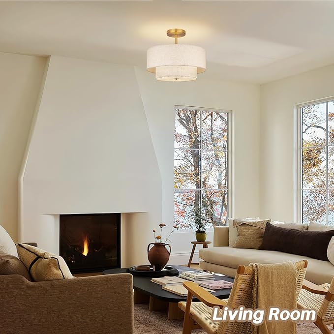 18 Inch Large Semi Flush Mount Ceiling Light Fixture