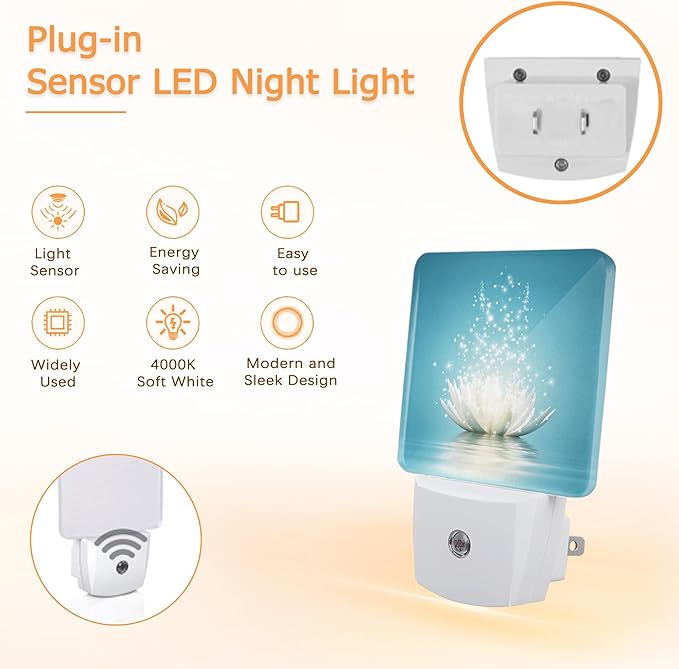YASHILAIYA Magic Lotus Flower Night Light, Lotus Night Lights Plug into Wall