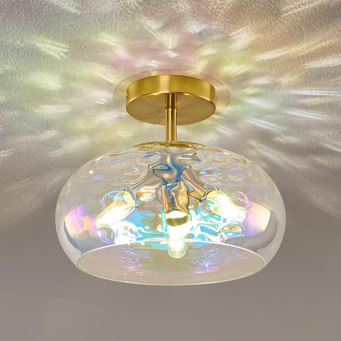 Vintage Glass Flush Mount Ceiling Light