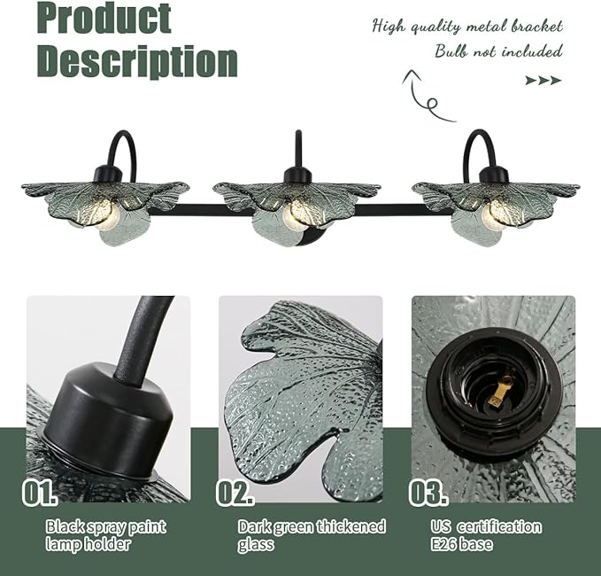 Black Bathroom Vanity Light mid Century Wall Sconce 3-Light Bathroom Wall Light