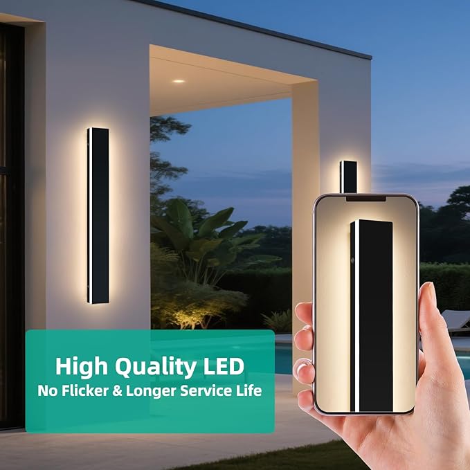Upgrade Widened 2 Pack Modern Outdoor Wall Lights, 39.3inch Long Linear LED