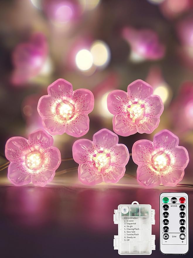 Cherry Blossom Flower String Lights