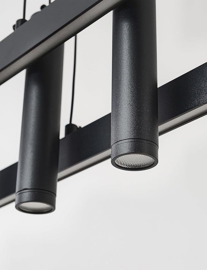 Modern Black Linear Pendant Lights Kitchen Island Lighting Minimalist Led